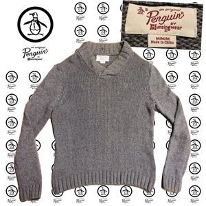 PENGUIN MunsingWear Men’s Gray Long Sleeve V Neck